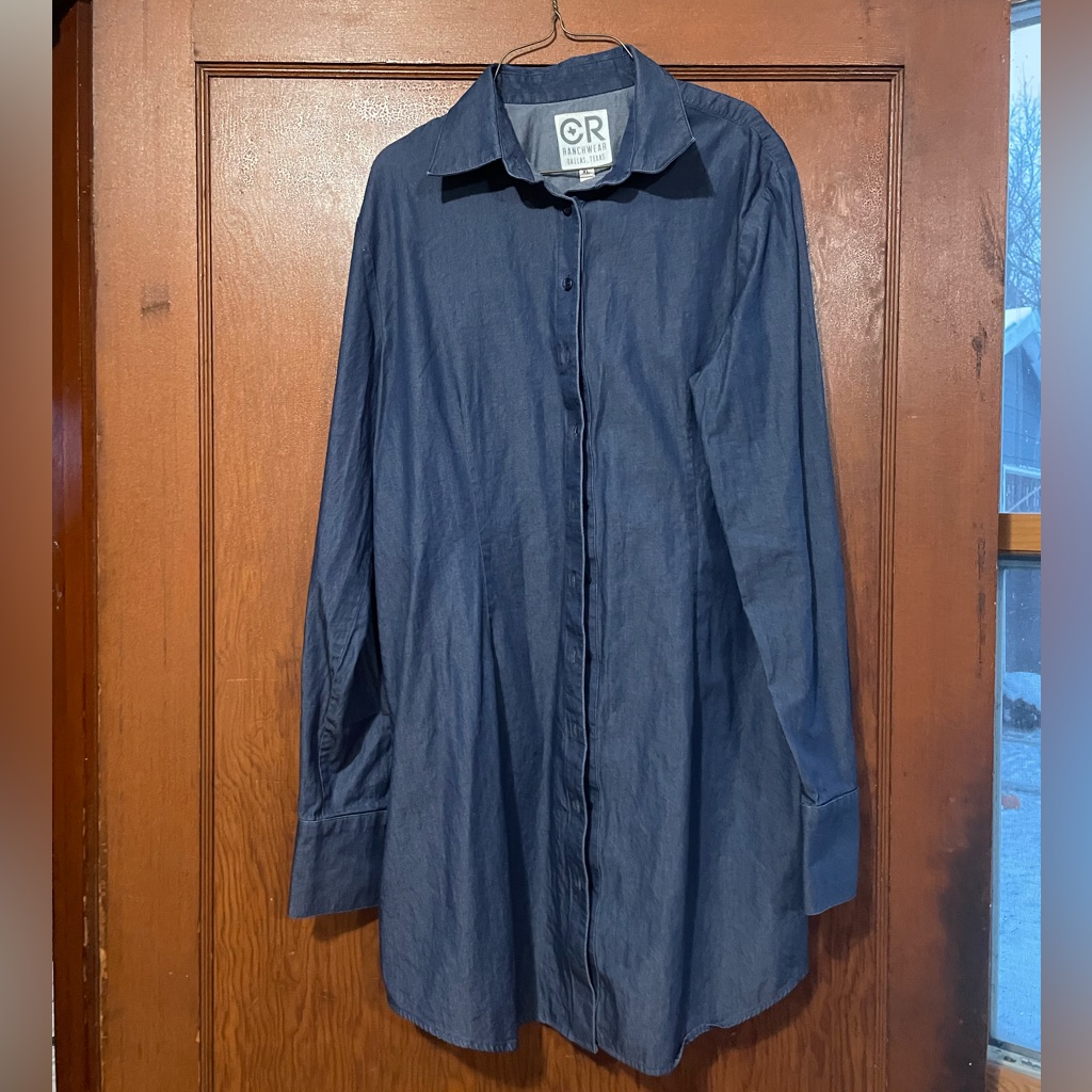 Size Xl Cr Ranchwear Signature Western Dark Denim Dress